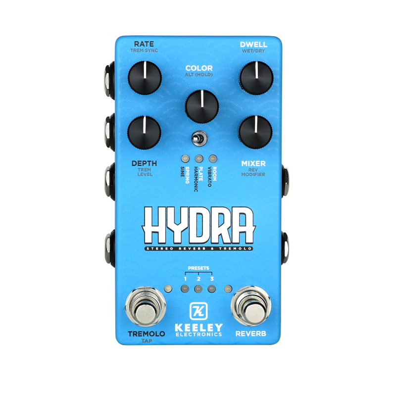 Used Keeley Hydra Stereo Reverb and Tremolo Pedal