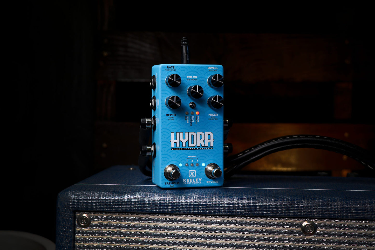 Used Keeley Hydra Stereo Reverb and Tremolo Pedal