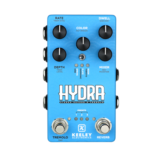 Used Keeley Hydra Stereo Reverb and Tremolo Pedal